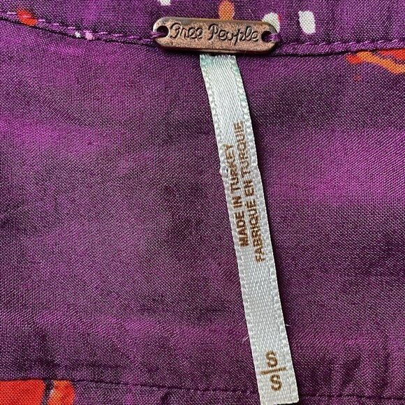 Free People Floral Flowy Tuscan Dreams Long Sleeve Wrist Tie Tunic Women’s S - Picture 12 of 14